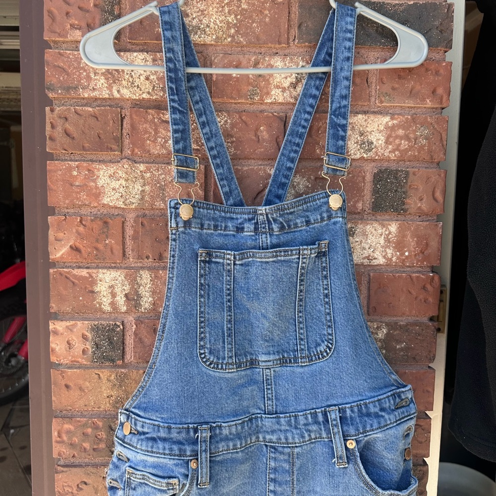 Universal Thread Blue Denim Short Overalls Romper